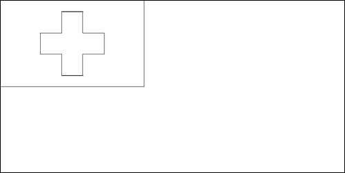 Contorno de la bandera de Tonga para colorear