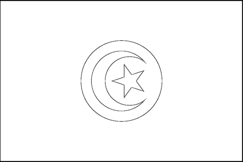 Contorno de la bandera de Túnez para colorear