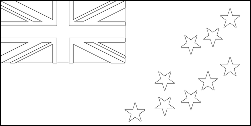 Contorno de la bandera de Tuvalu para colorear