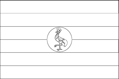 Contorno de la bandera de Uganda para colorear