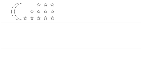 Contorno de la bandera de Uzbekistán para colorear