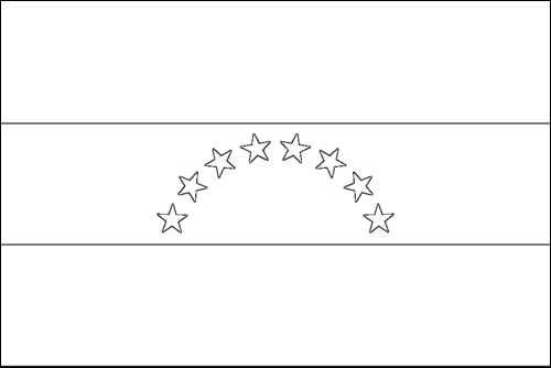 Contorno de la bandera de Venezuela para colorear