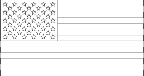 Contorno de la bandera de Estados Unidos de América (EE.UU.) para colorear