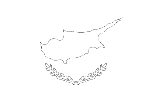 Contorno de la bandera de Chipre para colorear