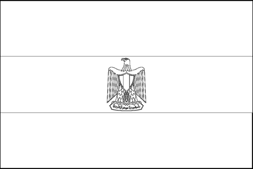 Contorno de la bandera de Egipto para colorear