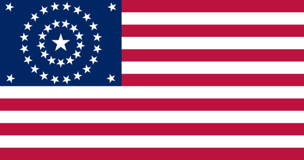 Bandera EE.UU. 38 estrellas (1877 - 1890)
