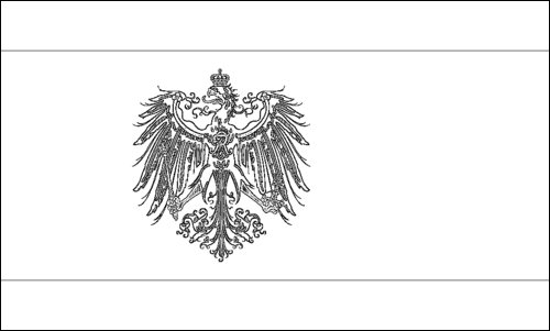 Contorno de la bandera de Prusia (Reino de Prusia) para colorear