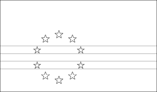 Contorno de la bandera de Cabo Verde para colorear