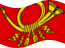 Agitar la bandera Deutsche Bundespost (bandera de servicio de 1950 a 1994) estática