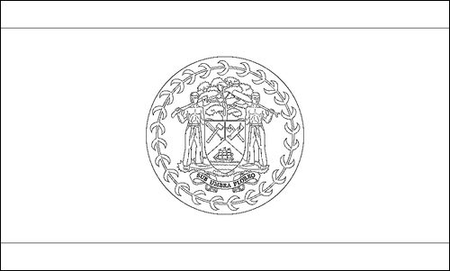 Contorno de la bandera de Belice para colorear